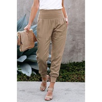 Khaki Pocketed Casual Joggers - S