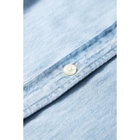 Light Blue Denim Collared Sleeveless Shirt - L