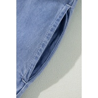 Myosotis Chambray Deep V Neck Bracelet Sleeve Maxi Dress - M