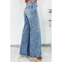 Dusk Blue Central Seamed Wide Leg High Waist Jeans - 12 US