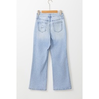Beau Blue Vintage Light Wash Distressed Flare Jeans - 8 US