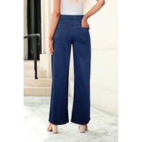 Sail Blue Medium Wash Straight Leg Loose Casual Jeans - L