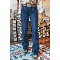 Sail Blue Center Seam Deep Wash Straight Jeans - 8 US