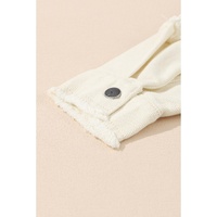 White Frayed Exposed Seam Denim Jacket - L