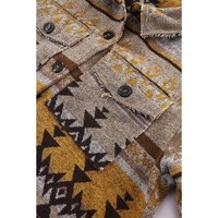 Azura Exchange Brown Western Aztec Print Jacket - M