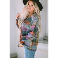 Multicolor Brushed Checked Western Buttoned Jacket - M