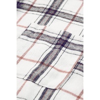 Azura Exchange White Oversized Plaid Pattern Shacket with Slits - L