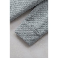 Gray Retro Quilted Flap Pocket Button Shacket - M