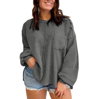 Dark Grey Plus Size Exposed Seam Crinkle Patchwork Top - 1X