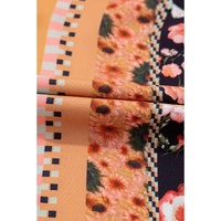 Black Plus Size Paisley Floral Print V Neck Bubble Sleeve Blouse - 2X