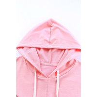 Pink Plus Size Taupe Chevron Hooded Top - 1X