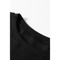 Black Loose Patchwork Crewneck Plus Size Sweatshirt - 2X