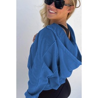 Bluing Plus Size Mineral Wash Zip up Hoodie - 2X