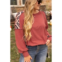 Redwood Burl Aztec Patchwork Drop Shoulder Plus Size High Low Sweatshirt - 2X