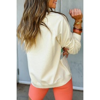 white Rainbow Raglan Sleeve Crew Neck Plus Size Sweatshirt - 1X