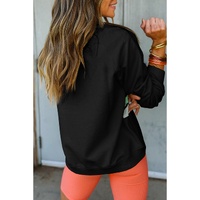 Black Rainbow Raglan Sleeve Crew Neck Plus Size Sweatshirt - 2X