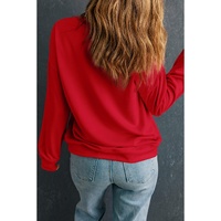 Racing Red Halloween Bow Knot Pumpkin Print Drop Shoulder Plus Sweatshirt - 1X