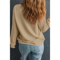 Apricot Bow Turkey Printed Plus Size Pullover Sweatshirt - 2X