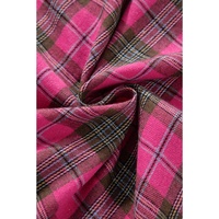 Red Plaid Print Waffle Knit Patchwork Plus Size Shirt - 3X