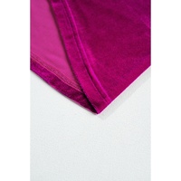 Bright Pink Plus Size Velvet Chest Pocket Drop Shoulder Shirt - 2X