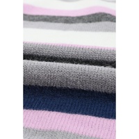 Stripe Plus Size Striped Hooded Knit Sweater - 2X