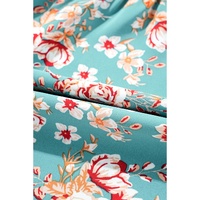 Green Plus Size Floral Print Square Neck Smocked Maxi Dress - 1X