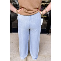 Azura Exchange Beau Blue Light Wash Elastic High Waist Plus Size Loose Straight Jeans - 4X