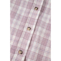 Bonbon Plaid Print Drawstring Hooded Button-up Plus Size Shirt - 4X