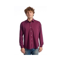 Baldinini Trend Men's Burgundy Cotton Shirt - 2XL