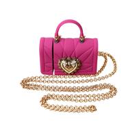 Dolce &amp; Gabbana Women's Pink Silicone Devotion Heart Bag Gold Chain Airpods Case - One Size