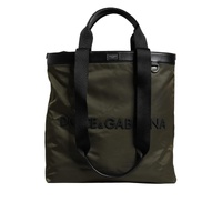 Dolce &amp; Gabbana Men's Military Green Nylon Shoulder Strap Tote Bag - One Size