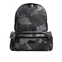 Dolce &amp; Gabbana Men's Gray Cotton Camouflage Logo Plaque Backpack Bag - One Size