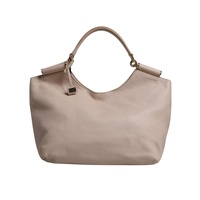 Dolce &amp; Gabbana Women's Light Pink Deer Leather Logo Plaque Tote Top Handle Bag - One Size