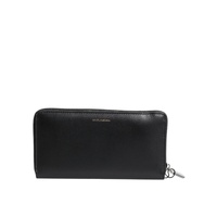 Dolce &amp; Gabbana Men's Black Blue Exotic Leather Embossed Continental Wallet - One Size