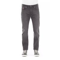 Logo Button Regular Man Jeans with Tricolor Insert W36 US Men
