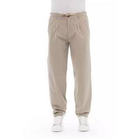 Front Zipper and Button Closure Chino Trousers 46 IT Men