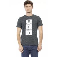 Front Print Short Sleeve T-shirt with Round Neck XL Men