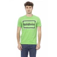 Round Neck Short Sleeve T-shirt with Front Print XS Men