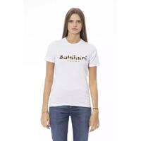 Baldinini Trend Women's White Cotton Tops &amp; T-Shirt - S