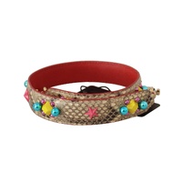 Dolce &amp; Gabbana Women's Beige Python Leather Crystals Shoulder Strap - One Size