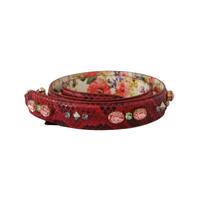 Dolce &amp; Gabbana Women's Red Exotic Leather Crystals Reversible Shoulder Strap - One Size