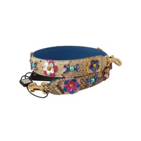 Dolce &amp; Gabbana Women's Beige Python Leather Floral Studded Shoulder Strap - One Size