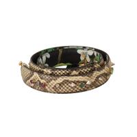 Dolce &amp; Gabbana Women's Beige Exotic Leather Crystals Reversible Shoulder Strap - One Size
