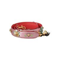 Dolce &amp; Gabbana Women&#39;s Metallic Pink Leather Studded Shoulder Strap - One Size