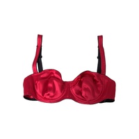 Dolce &amp; Gabbana Women's Bordeaux Silk Stretch Balconcino Bra Underwear - 3 IT
