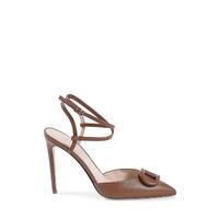 Pointed Toe Lace-Up Leather Pump - 37 EU