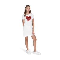 Heartprint Mini Dress Short Sleeve TShirt Dress - 44 IT