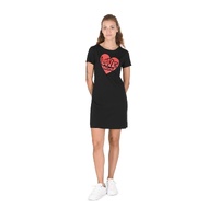 Heart Print Mini Dress Short Sleeves - 42 IT