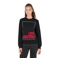 Love Moschino Women's Black Sweatshirt with 3D Logo - 40 IT