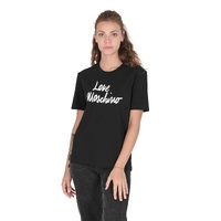 Love Moschino Women's Black Logo T-Shirt - 38 IT